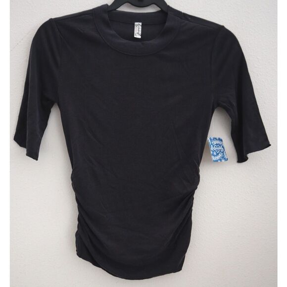 Intimately Free People OB1060305 Women's Sz S Black Talk To Me T-Shirt - Picture 1 of 7